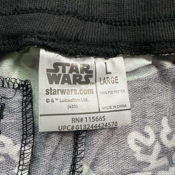 NWOT Star Wars Unisex Black Graphic Jogger Lounge Pants Baby Yoda - Size Large - Picture 7 of 7